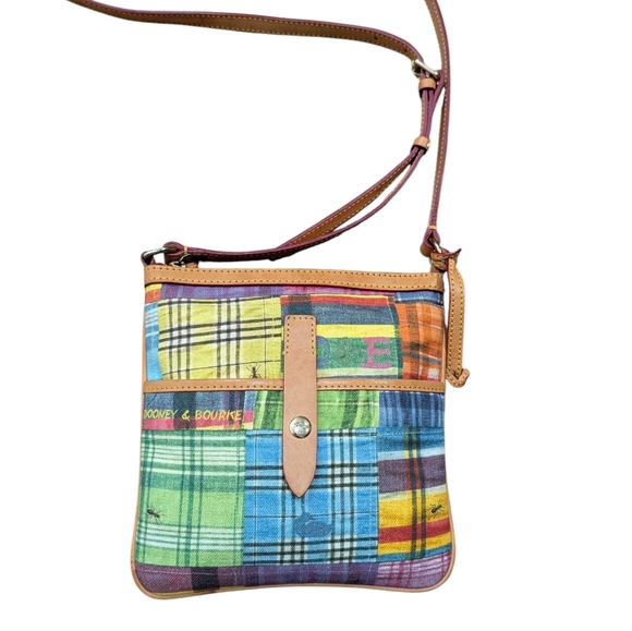Dooney & Bourke Vintage Y2K Plaid Ant Print Letter Carrier Crossbody - Picture 3 of 14